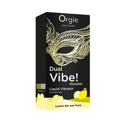 Съедобный жидкий вибратор Dual Vibe! со вкусом лимонного джина с тоником - 15 мл.