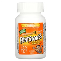 Flintstones, мультивитаминная добавка для детей, поддержка иммунитета, фруктовый вкус, 60 жевательных таблеток