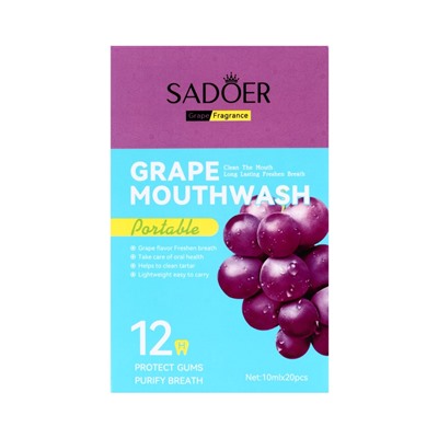 Ополаскиватель для полости рта в стиках со вкусом винограда, 20 шт. по 10 мл