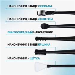Набор для чистки ушей, 3 предмета, 15.3×2.4×1.1 см, в пластиковом футляре, чёрный