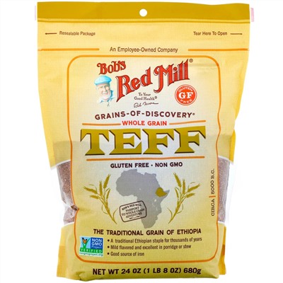 Bob's Red Mill, тефф, цельное зерно, 680 г (24 унции)