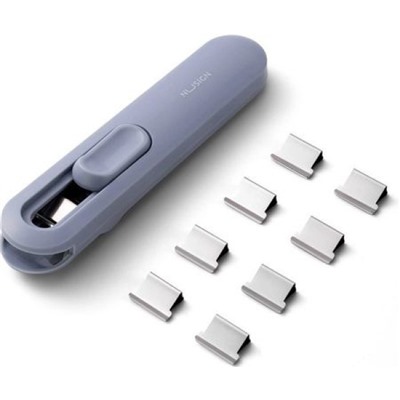 Клиппер-пистолет на 40 листов NS085-A синий пластик 8шт. зажимов 16мм (2015235) Deli