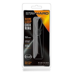 Черное силиконовое лассо на пенис SILICONE LOOP COCK RING