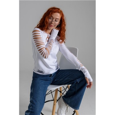 7476 Лонгслив женский (Белый)