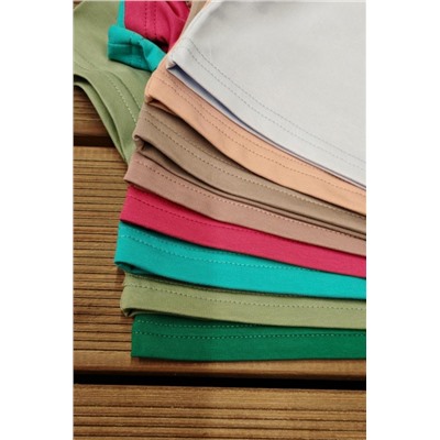 83908 укороченная футболка женская (Олива)