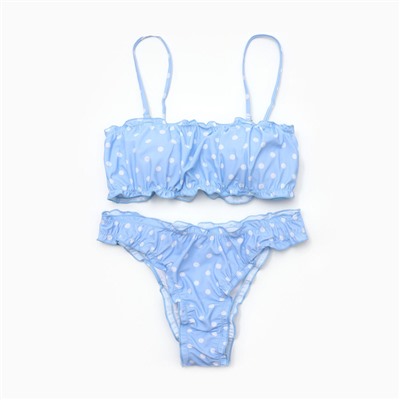 Купальник раздельный со сборкой женский MINAKU, голубой, размер 46