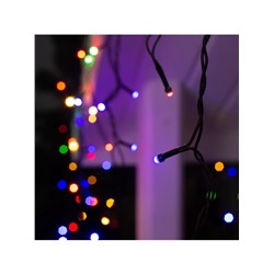 Гирлянда «Бахрома» 3×0.6 м, IP44, УМС, тёмная нить, 160 SMD-LED, свечение мульти, 220 В