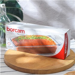 Форма для запекания Paşabahçe Borcam, 1.5 л, прямоугольная, жаропрочное стекло, прозрачная
