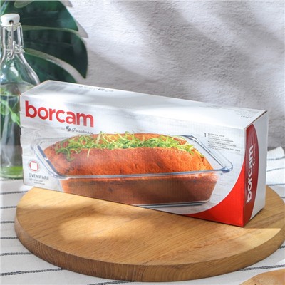 Форма для запекания Paşabahçe Borcam, 1.5 л, прямоугольная, жаропрочное стекло, прозрачная