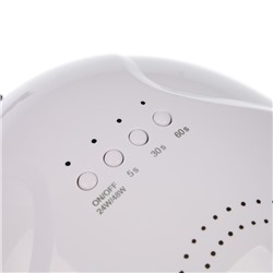 Лампа для маникюра Luazon LUF-17, UV/LED, 30 диодов, 48 Вт, таймер, USB, белая