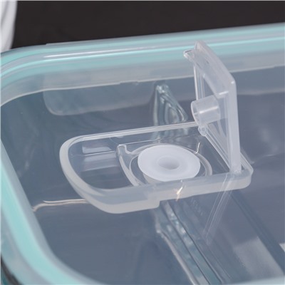 Контейнер прямоугольный с разделителем 640 мл крышка с клапаном / R-640/2TQ /уп 36/ стекло