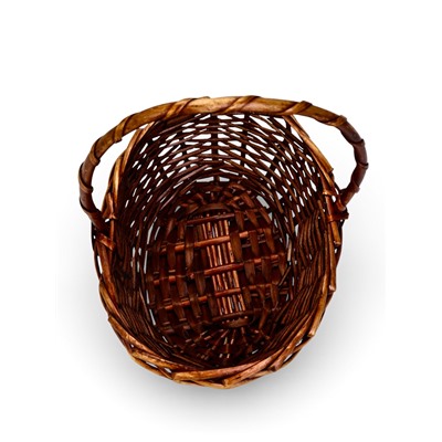 Корзина плетёная для хранения, 27×21×11 см, ручка h=17 см, лоза, коричневая