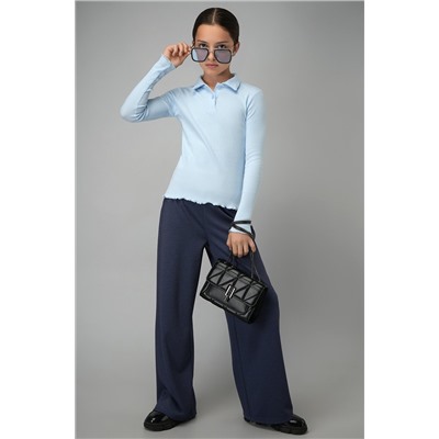 Блузка-поло в рубчик для девочки Happyfox