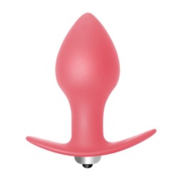 Розовая анальная вибропробка Bulb Anal Plug - 10 см.