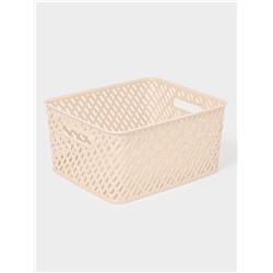 Корзина для хранения «Плетёнка», 35×29×17.5 см, бежевая