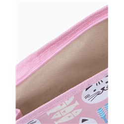 Косметичка на молнии, треугольная, средняя, с принтом, розовая