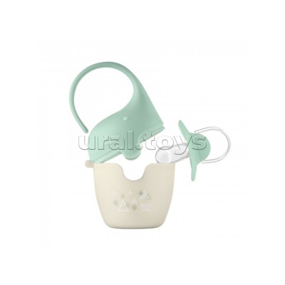 Контейнер для соски-пустышки "Слоник", с пустышкой, зеленый