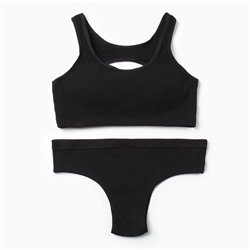 Комплект нижнего белья женский (топ, трусы) Collorista, чёрный, размер 42-44