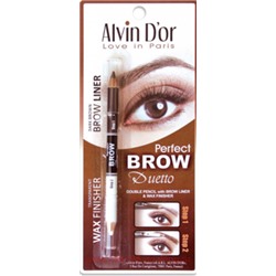 Alvin D`or Карандаш+Воск Дуэт для бровей двойной тон 02 Dark Brown P1-4