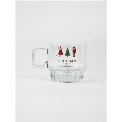 Кружка новогодняя стеклянная «С Новым годом!», 270 мл