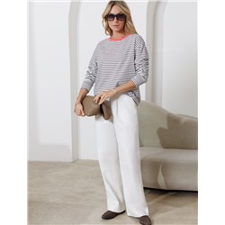 Лонгслив в полоску из премиального хлопка с эластаном