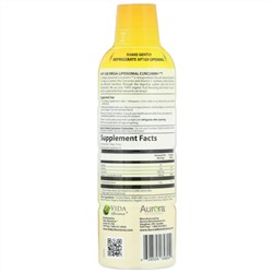 Aurora Nutrascience, Mega-Liposomal Curcumin+, мега липосомальный куркумин, со вкусом органических фруктов, 600 мг, 480 мл (16 жидк. унций)