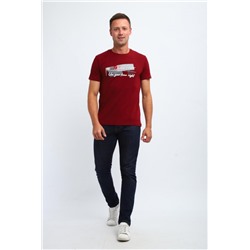 Футболка мужская 058 (Бордовый)