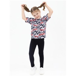 Костюм футболка - легинсы 33065 (Синий_буквы)