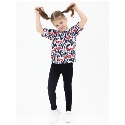 Костюм футболка - легинсы 33065 (Синий_буквы)