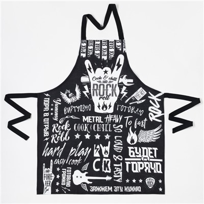 Кухонный набор Rock'n'roll: фартук 60×70 см, прихватка 20×20 см, полотенце 35×60 см