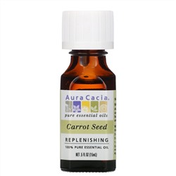 Aura Cacia, 100% чистое эфирное масло, семена моркови, 15 мл (0,5 жидк. унции)