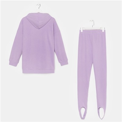 Костюм женский (толстовка, легинсы), цвет лиловый, размер 44