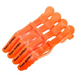 Harizma Набор зажимов для волос усиленные / Jumbo, 14 см, 4 шт., оранжевый 11924