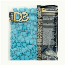 Грунт для аквариума DECOR DE «Галька цветная», фр. 8-12 мм, бирюзовая, 800 г