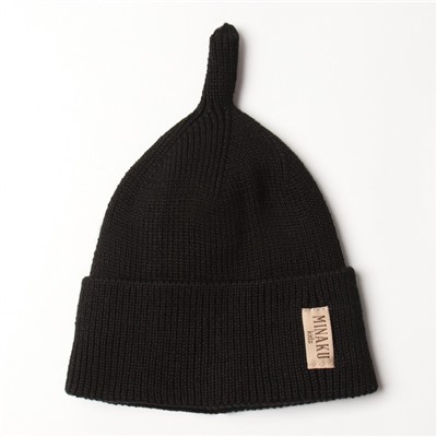 Шапка детская MINAKU, чёрная, размер 44-46 (9 мес. -1 год)