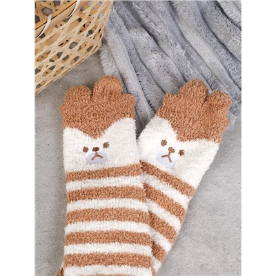 Носки женские флисовые р. 35-40 Лапки новогодний №11 / MNZ-16/11 /уп 12 /700654