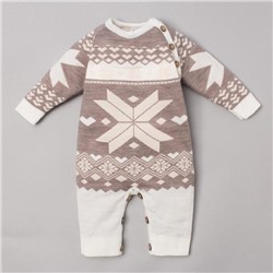 Комбинезон детский вязаный «Крошка Я. Снежинка», рост 86-92 см