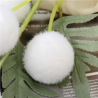 Цветы искусственные «Шарики Смикка», 6×57 см, белые