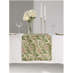 Дорожка на стол Этель Spring garden 40×149 см, 100% хлопок, саржа 190 г/м², зелёная/розовая