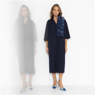 Платье со съемным декором, Сияние глянца (синее)