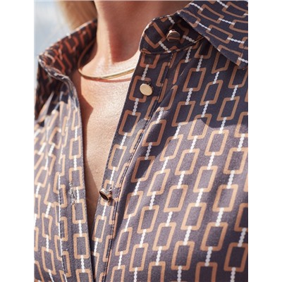 Платье на запАх из вискозы с принтом