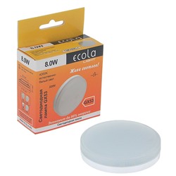 Лампа светодиодная Ecola, GX53, 8 Вт, 4200 K, 27×75 мм, матовое стекло
