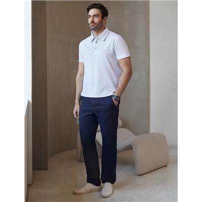 Поло из фактурного хлопка с эластаном