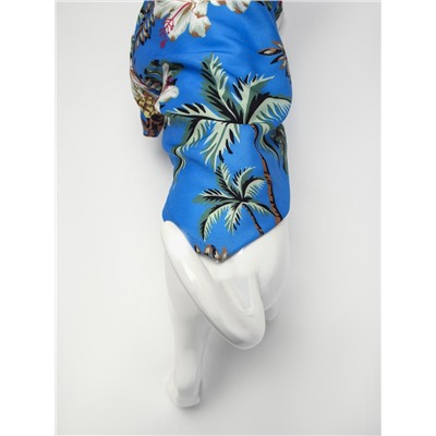 Рубашка для собак «Тропики», размер L, ДС 28, ОГ 36, ОШ 26 см, голубая