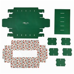 Коробка складная под 12 конфет новогодняя «Снегири», 3.5×10.5×26.5 см