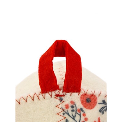 Шапка для бани и сауны «Мезенские кони», полиэфир 70%, шерсть 30%