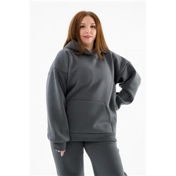 Худи оверсайз 89602 с начесом теплое костюмное (Графитовый)