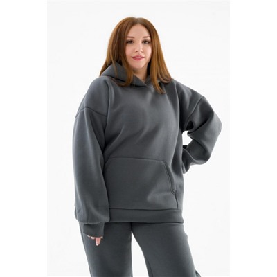 Худи оверсайз 89602 с начесом теплое костюмное (Графитовый)