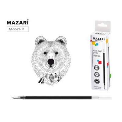 Стержень гелевый 130 мм M-5521-71 0.5 мм, черный Mazari