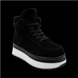 Ботинки из натуральной кожи на меху MZ0122-5 черные